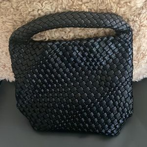 Black commense braided/woven handbag